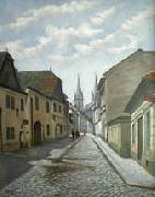 unknow artist A street in Czech town Vysoke Myto with Smekals  bakery Germany oil painting artist